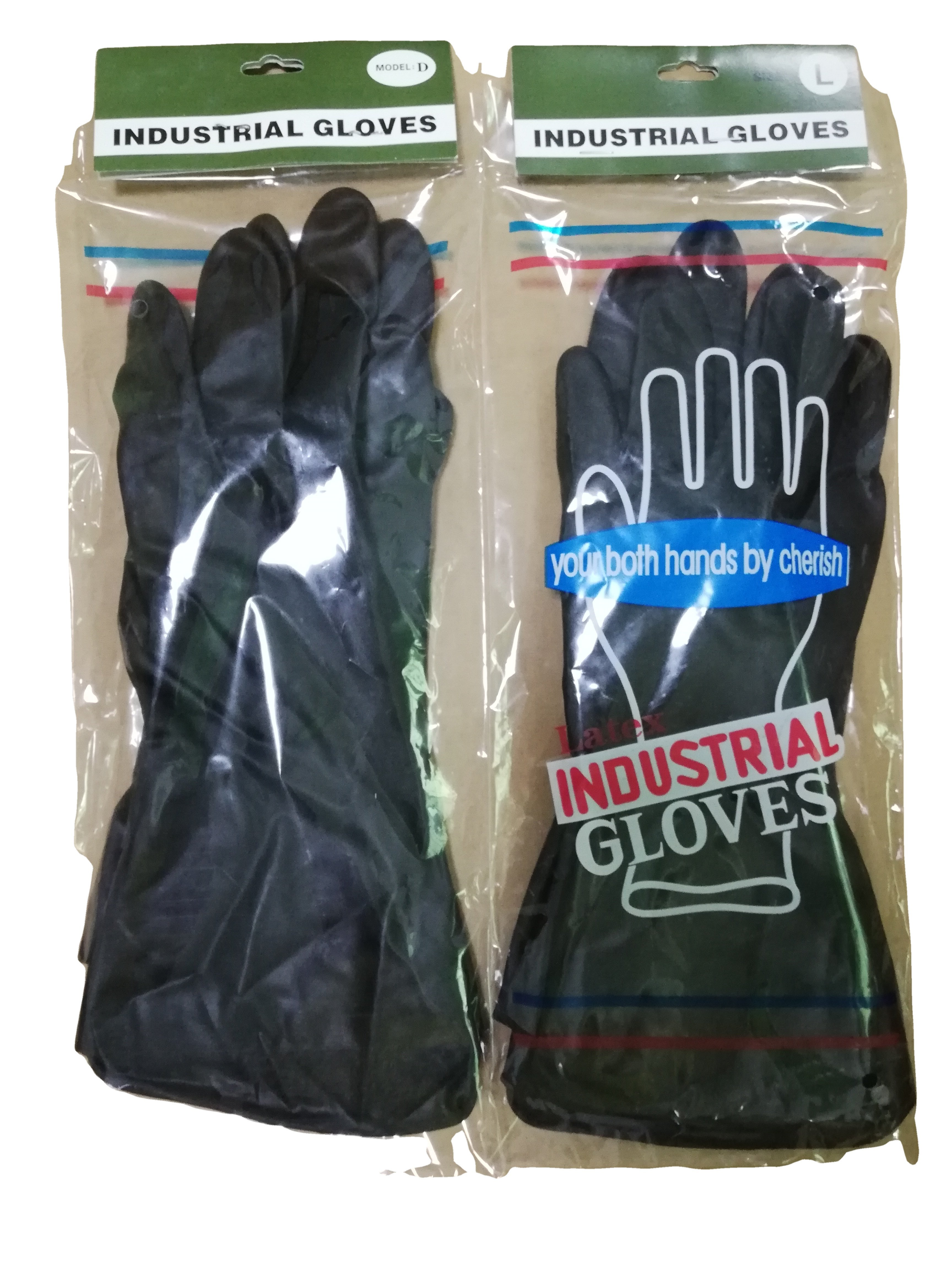 15MIL Safety Black Rubber Industrial latex heavy duty dirty work light industry latex Industrial Gloves