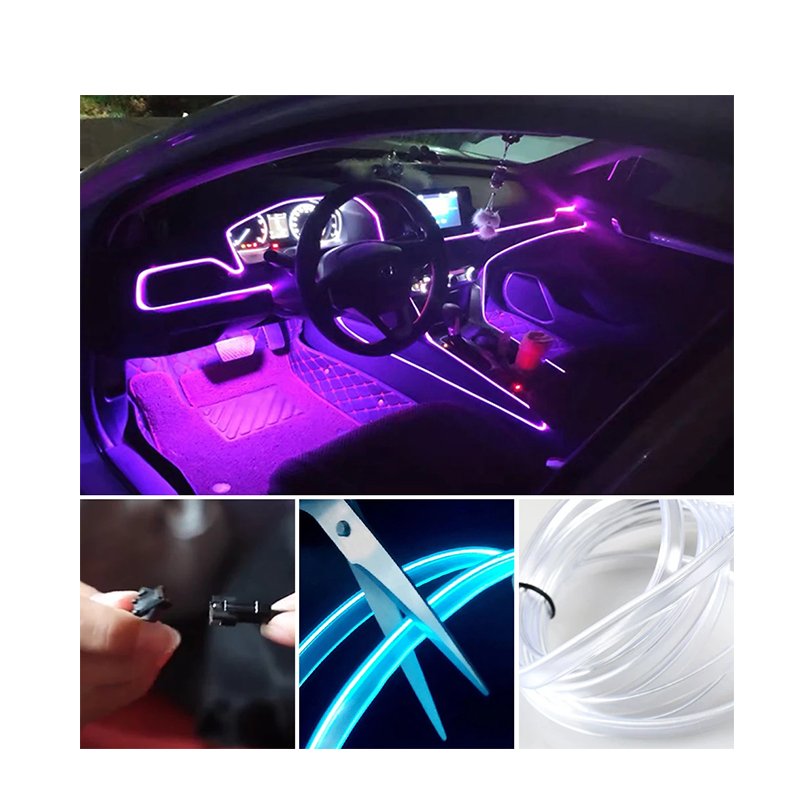 USB 5m Car Light Ambience Lamp Line Led Rgb Neon Interior Atmosphere Cold Light Strip led lighting kit