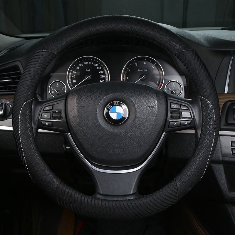 Manufacturer's direct supply of automotive interior general PU material contrast splicing breathable steering wheel cover