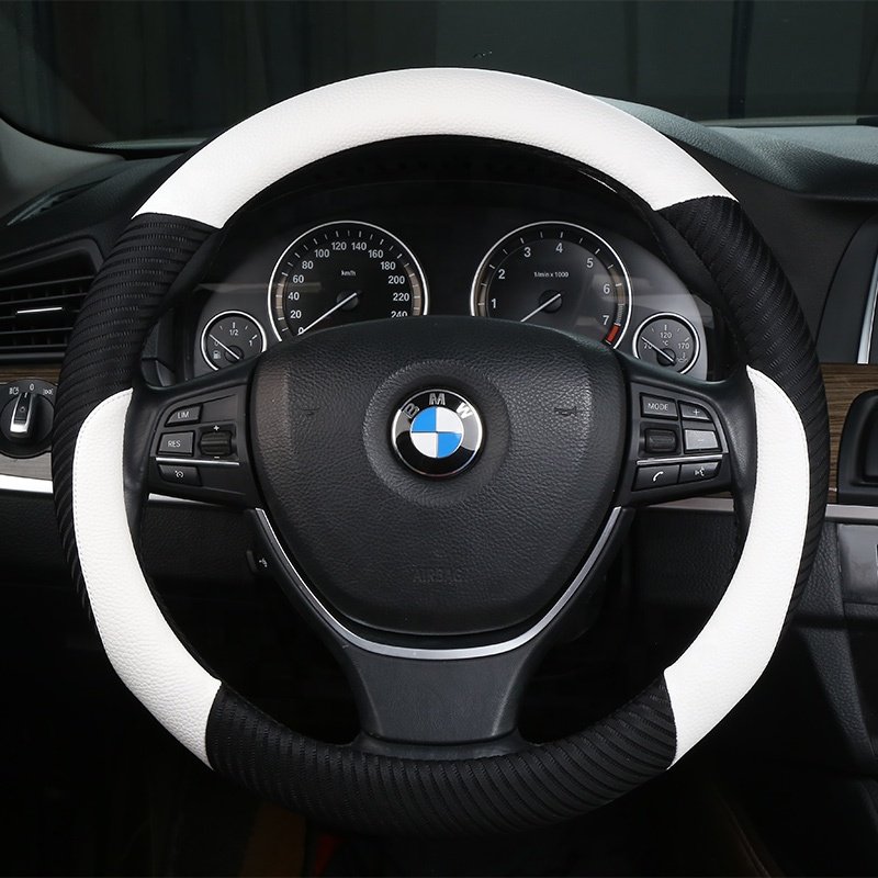 Manufacturer's direct supply of automotive interior general PU material contrast splicing breathable steering wheel cover