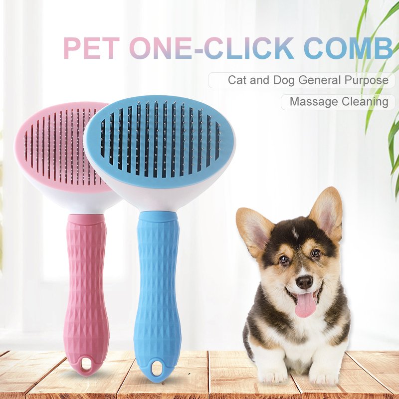 Pet Grooming Products one key remove hair comb Pet Cleaning Shedding Brush Hair Removal Comb Self Cleaning Dog Grooming Comb