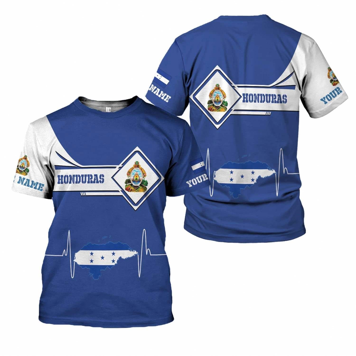 Drop Shipping Products 2023 Personalized Honduran Design Comfort Short Sleeve Top Minimum Order Quantity Elastic Tee Sublimation