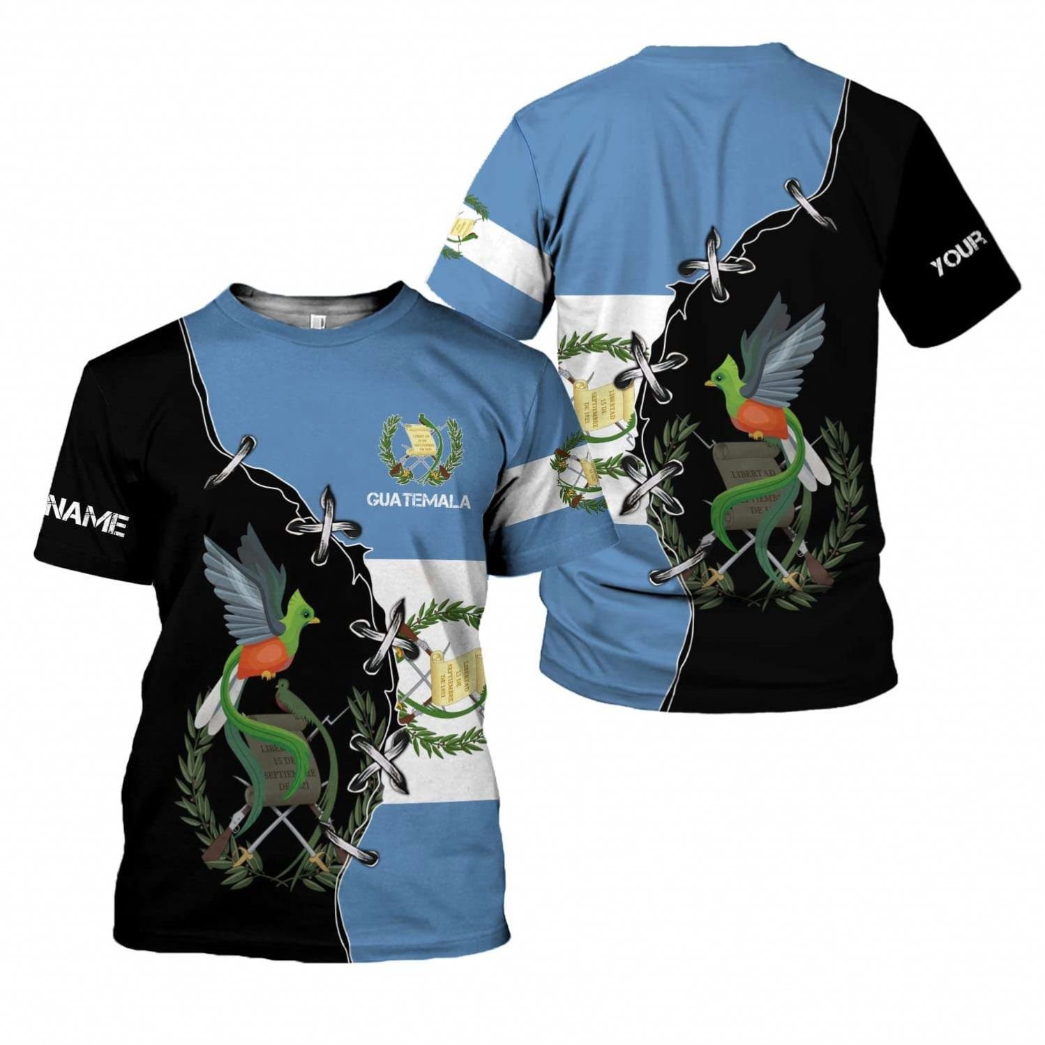 Drop Shipping Products 2023 Personalized Honduran Design Comfort Short Sleeve Top Minimum Order Quantity Elastic Tee Sublimation