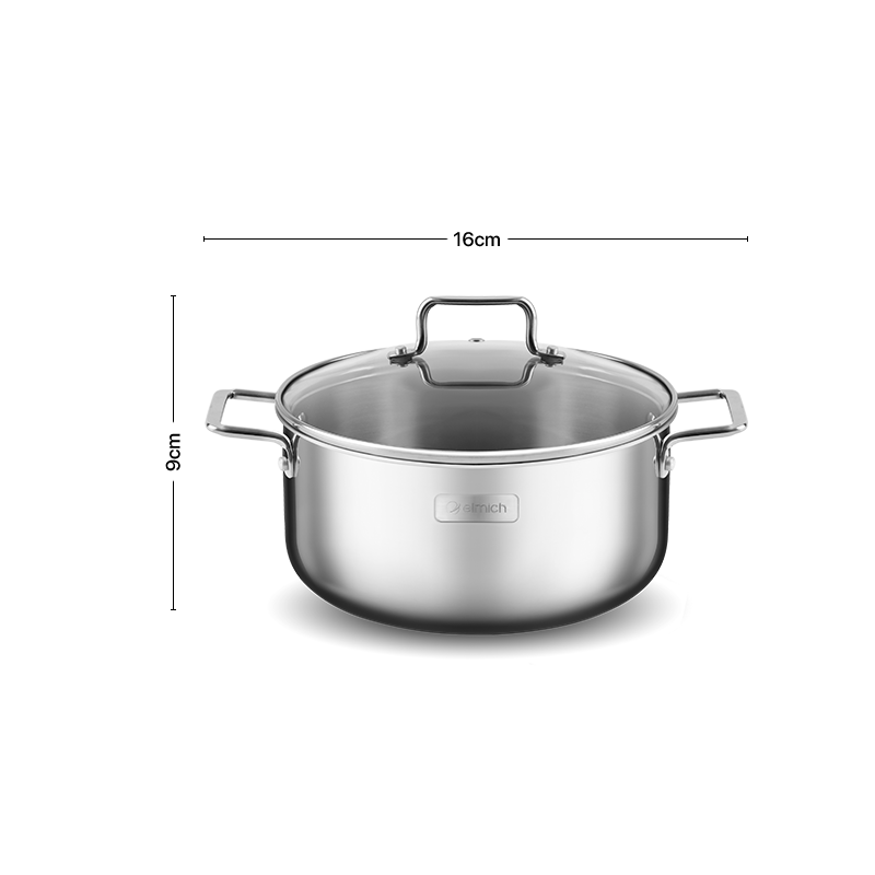 High Quality Elmich Trimax XR EL-3843 stainless steel pot size 16, 20, 24cm