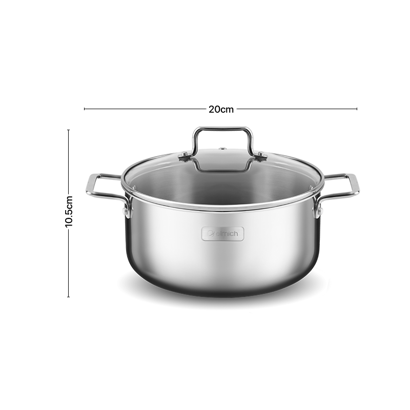 High Quality Elmich Trimax XR EL-3843 stainless steel pot size 16, 20, 24cm