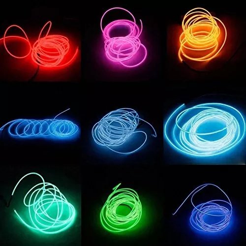 Flashing light up EL Wire with Battery Pack for Costume Cosplay Decoration Flexible Neon Light Glow Car EL Wire