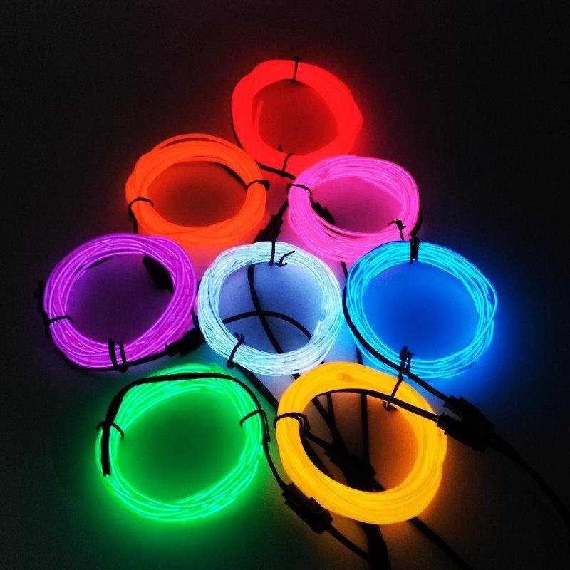 Flashing light up EL Wire with Battery Pack for Costume Cosplay Decoration Flexible Neon Light Glow Car EL Wire