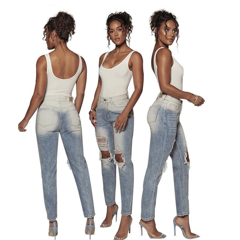 Wholesale Custom Jeans Trousers Womens Latest Design Vaqueros Para Hombre Denim Broek Broek Branded Patchwork Jeans Women