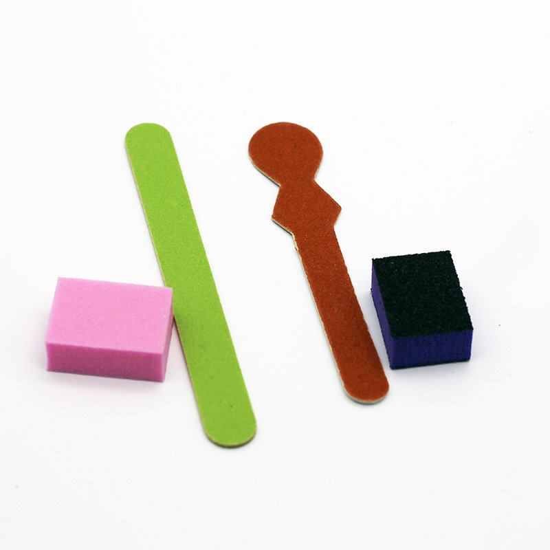 Pink heart nail buffer block and nail file