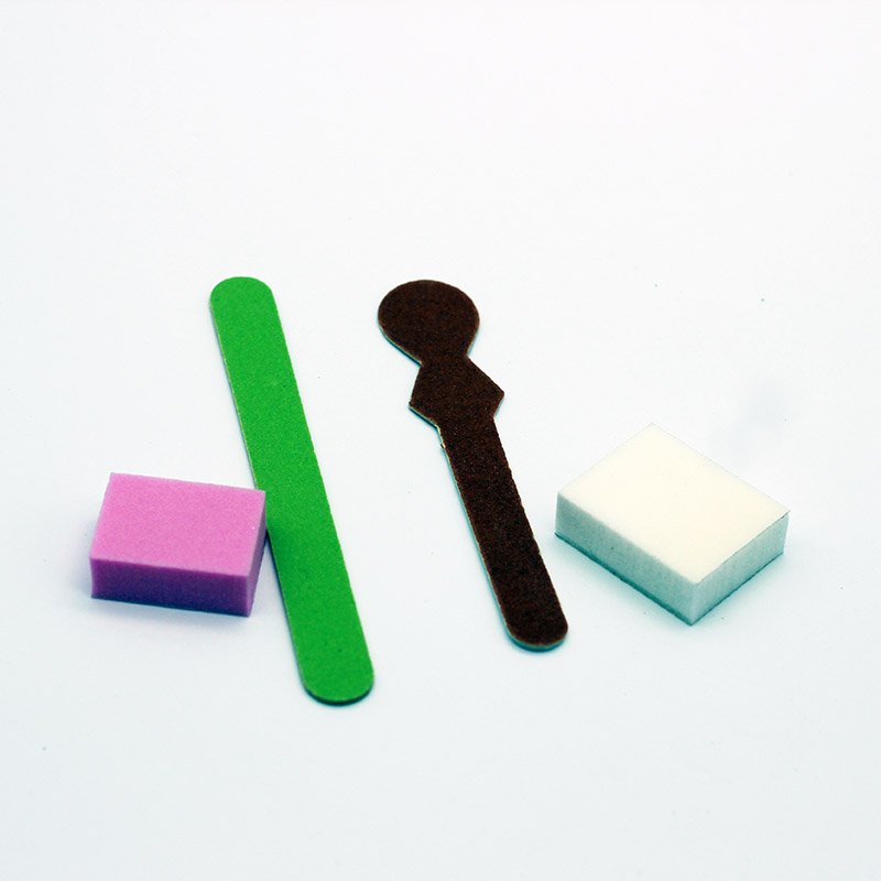Pink heart nail buffer block and nail file