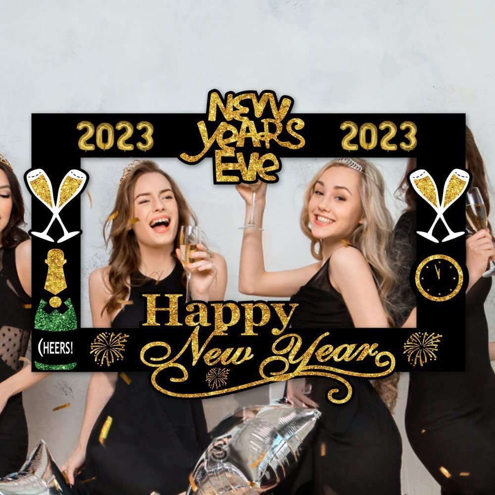 Hot Items 2025 New Years Products New Year Photo Booth Props Frame Party Photo Booth Props for Happy New Year Party