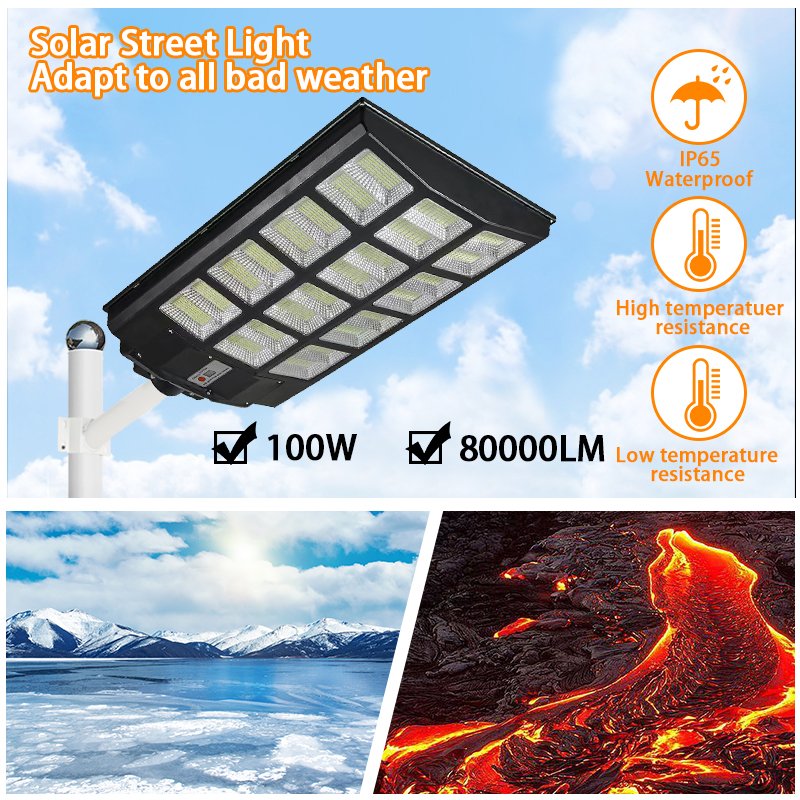 Solar Lamp Motion Sensor Security Lighting 2000w Solar Street Lights LED 10 80 ABS 3 Light Mode Waterproof IP65 DC 6V 5-8 Hours