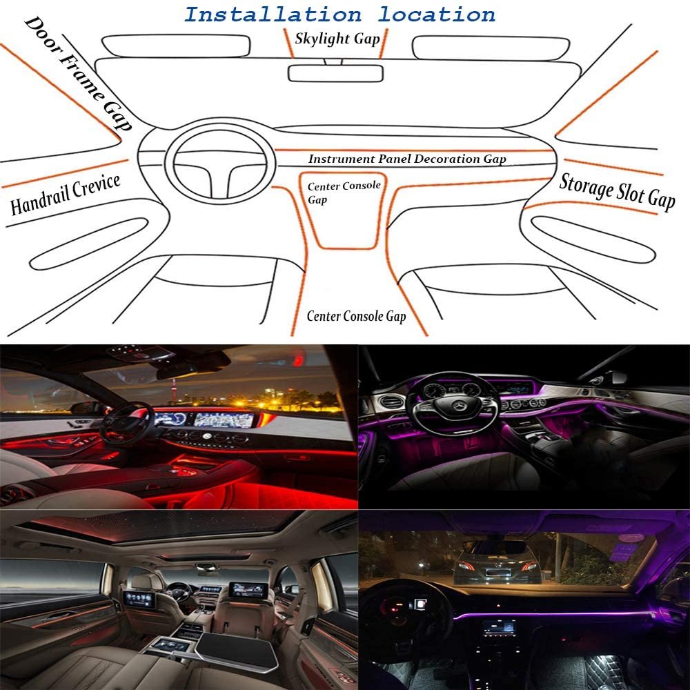 RGB led decoration light for Car Interior Light LED Strips RGB led ambient light