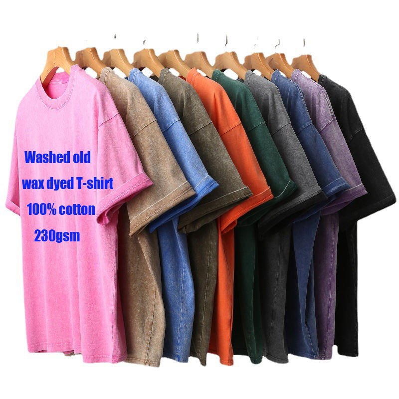 Custom Mens Acid Wash T Shirt 100% Cotton Oversized Plus Size Graphic t shirts Print Logo Vintage men's T Shirt