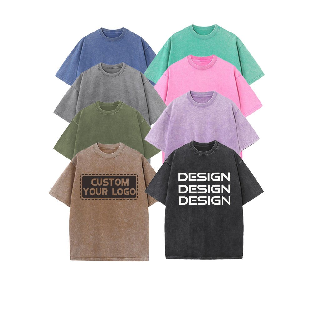 Custom Mens Acid Wash T Shirt 100% Cotton Oversized Plus Size Graphic t shirts Print Logo Vintage men's T Shirt