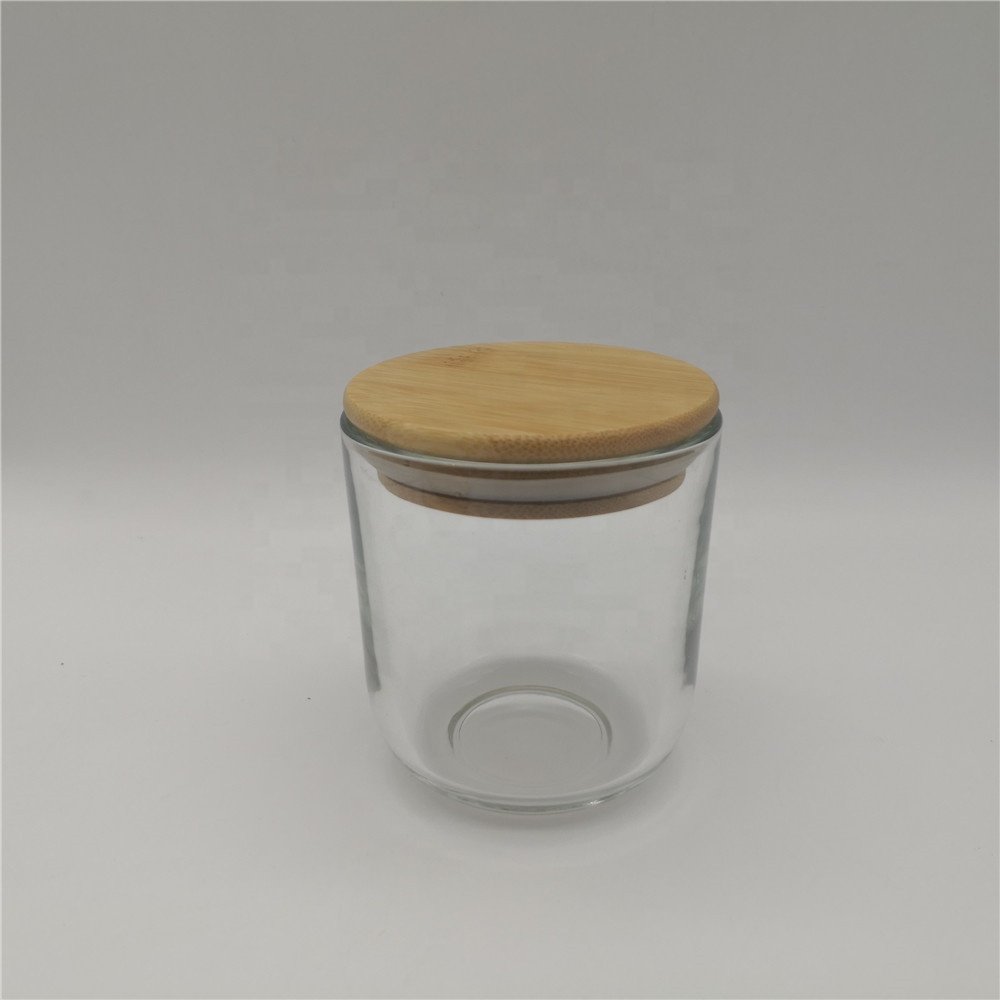 high quality clear glass empty candle jars with lid 200ml 250ml 330ml 350ml 500ml