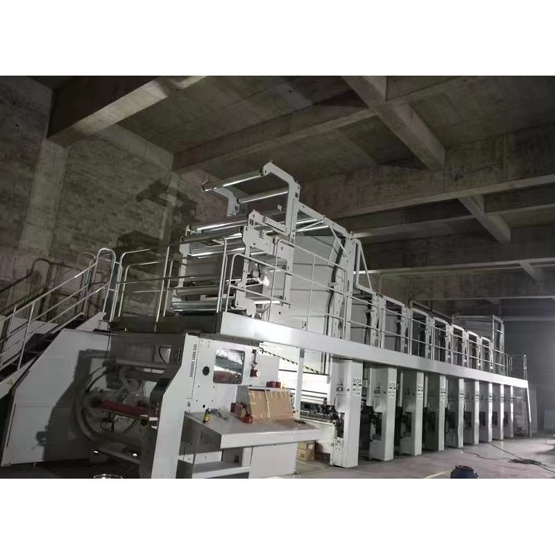 Second hand European made ROTOMEC brand 1250mm 9 color ELS gravure printing machine