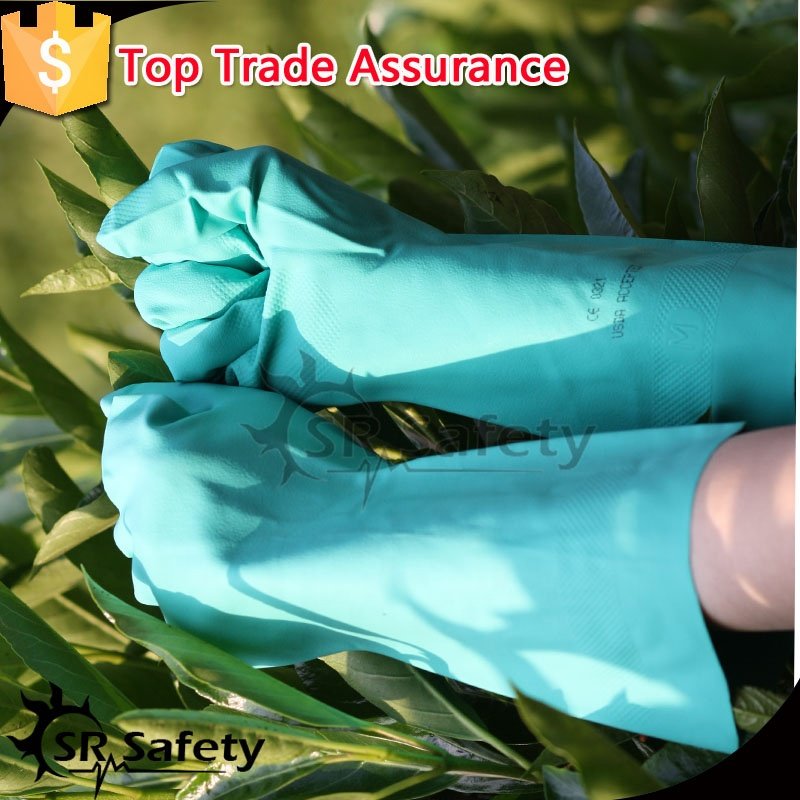 Srsafety Guantes de nitrilo uso industrial Guantes para trabajo y anti agua Guantes para el hogar