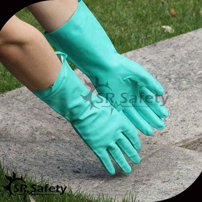 Srsafety Guantes de nitrilo uso industrial Guantes para trabajo y anti agua Guantes para el hogar