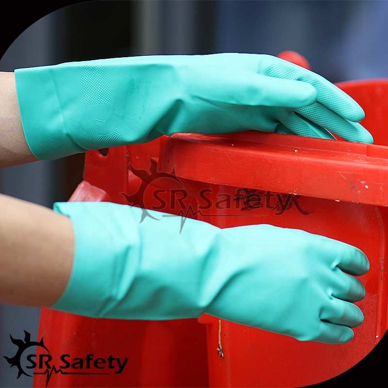 Srsafety Guantes de nitrilo uso industrial Guantes para trabajo y anti agua Guantes para el hogar