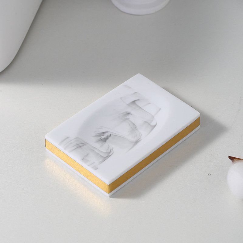 Luxury Bathrooms Decoration Marble Accessories Bathroom Products Productos Para El Bano Bath Set Gold Resin Bathroom Sets