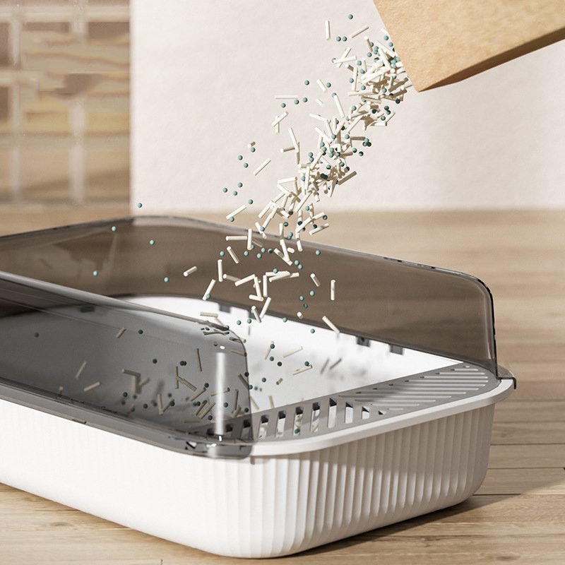 Wholesale Smart Cat Litter Toilet Box Indoor Cat Litter Tray with Scoop Eco-friendly Plastic Cat Litter Box