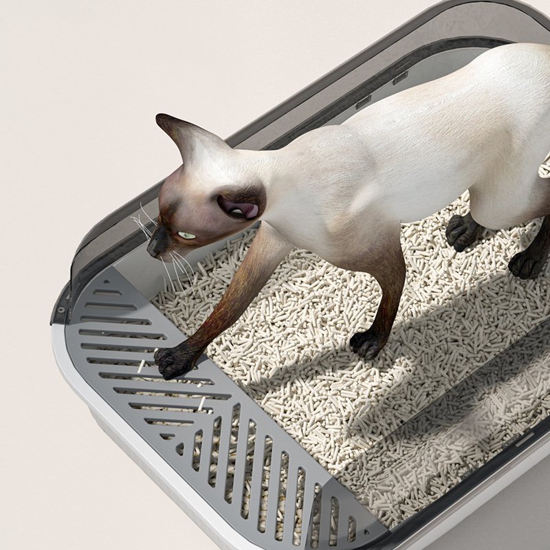 Wholesale Smart Cat Litter Toilet Box Indoor Cat Litter Tray with Scoop Eco-friendly Plastic Cat Litter Box