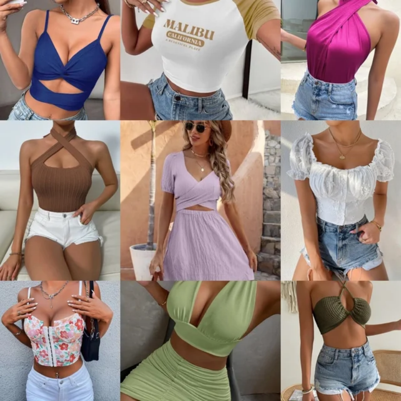 European and American women's sleeveless design vest top beauty open back fashion vest Cheap Bulk women's cami top crop tank top