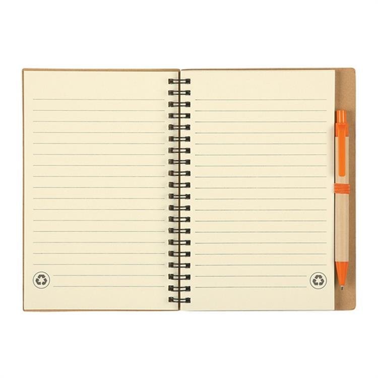 custom Kraft paper fabric spliced note notebook environmentally friendly recycled products notepad composition notebook with pen