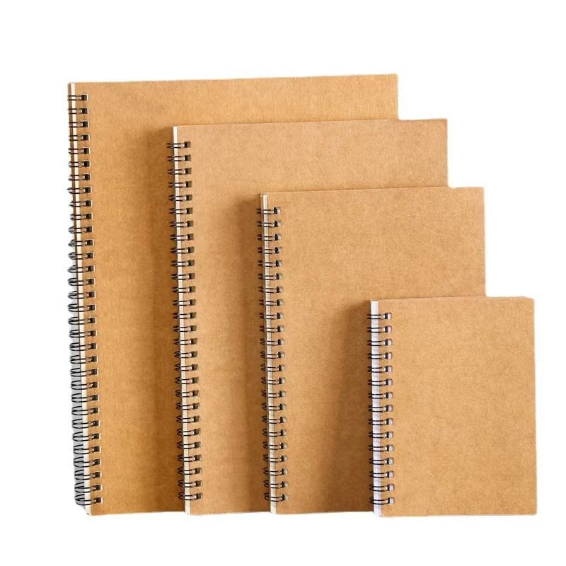custom Kraft paper fabric spliced note notebook environmentally friendly recycled products notepad composition notebook with pen