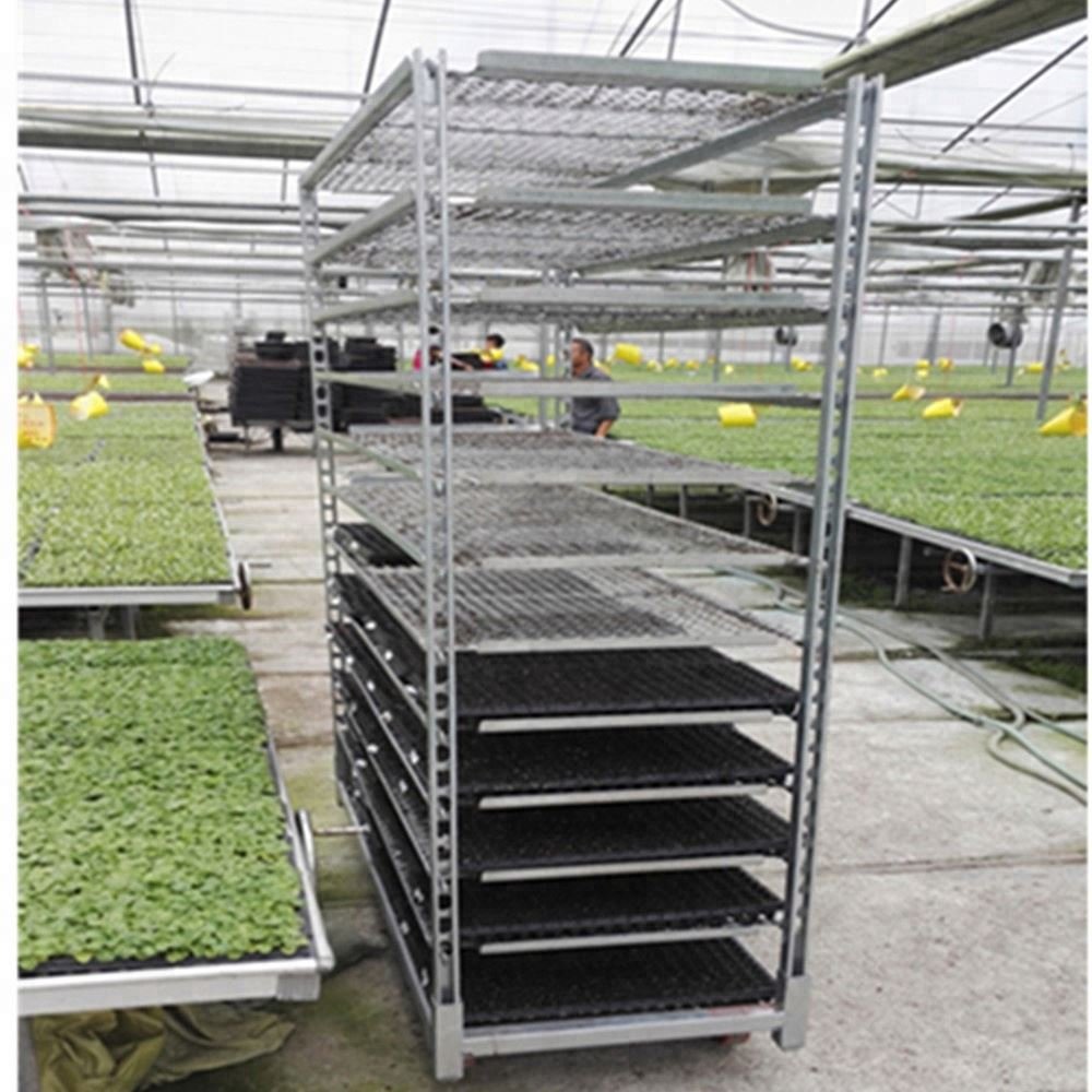 greenhouse garden center plant storage trolley pull cart for transport flowers