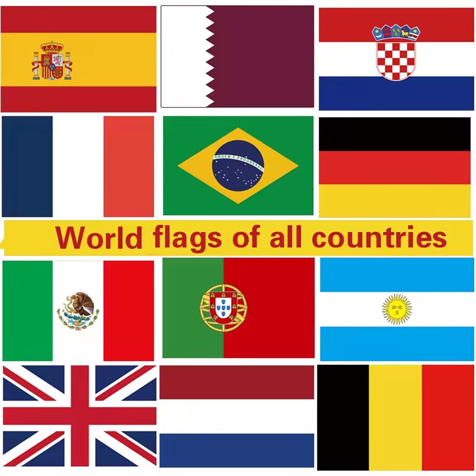 promotional worldwide countries flag badge production digital printing polyester national cheap national flags