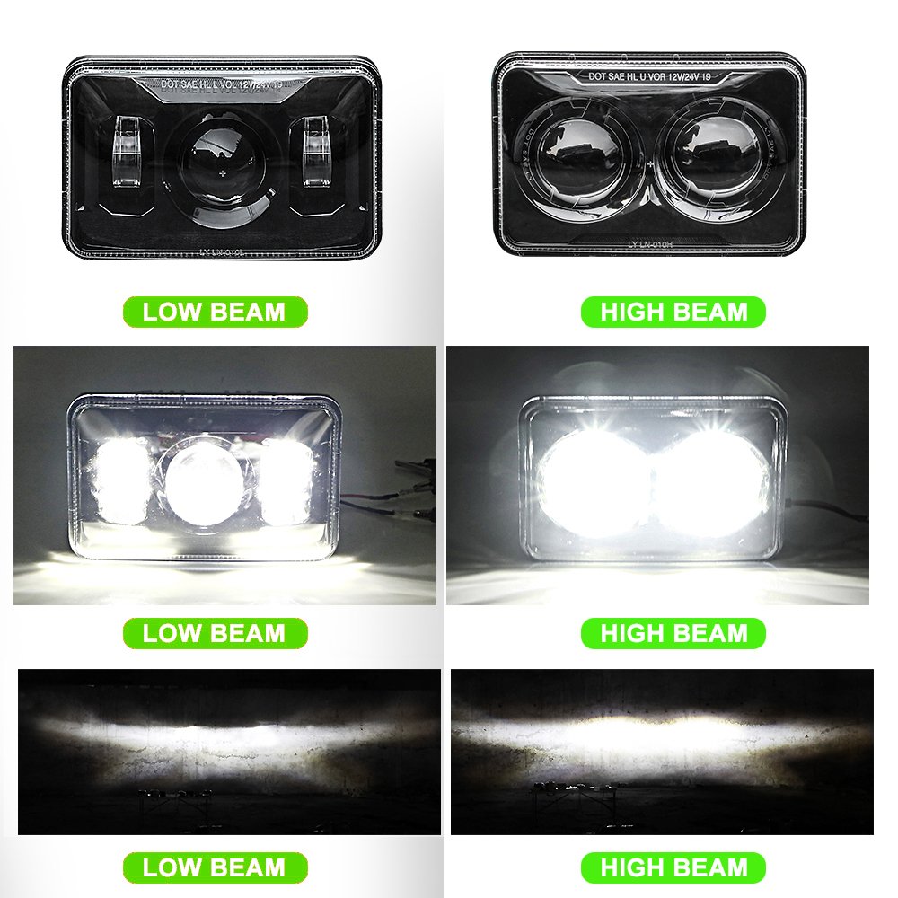 LOYO Lights 4x6 5x7 5 Inch Led Farol 4x6 Headlight For Ford Ranger Mustang Pontiac Edge Truck Led Headlights
