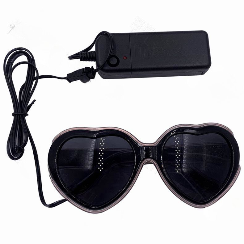 Night Light Glasses Flash Anime Cyberpunk Night Light Party Heart shaped Glasses Party New Unique Products