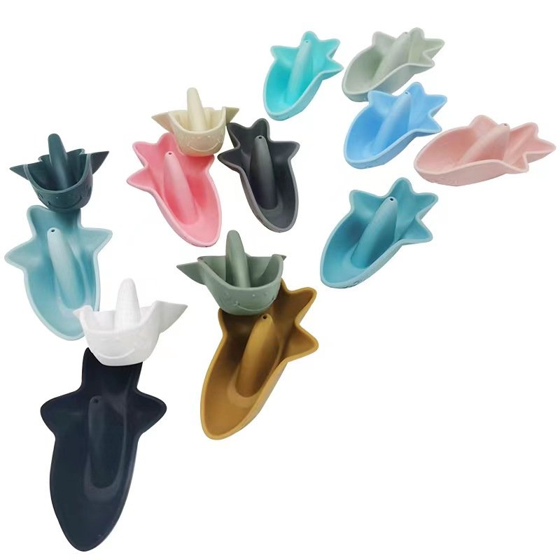 New Design Eco Friendly Educational Silicone Animal Baby Bathing Toys for Children