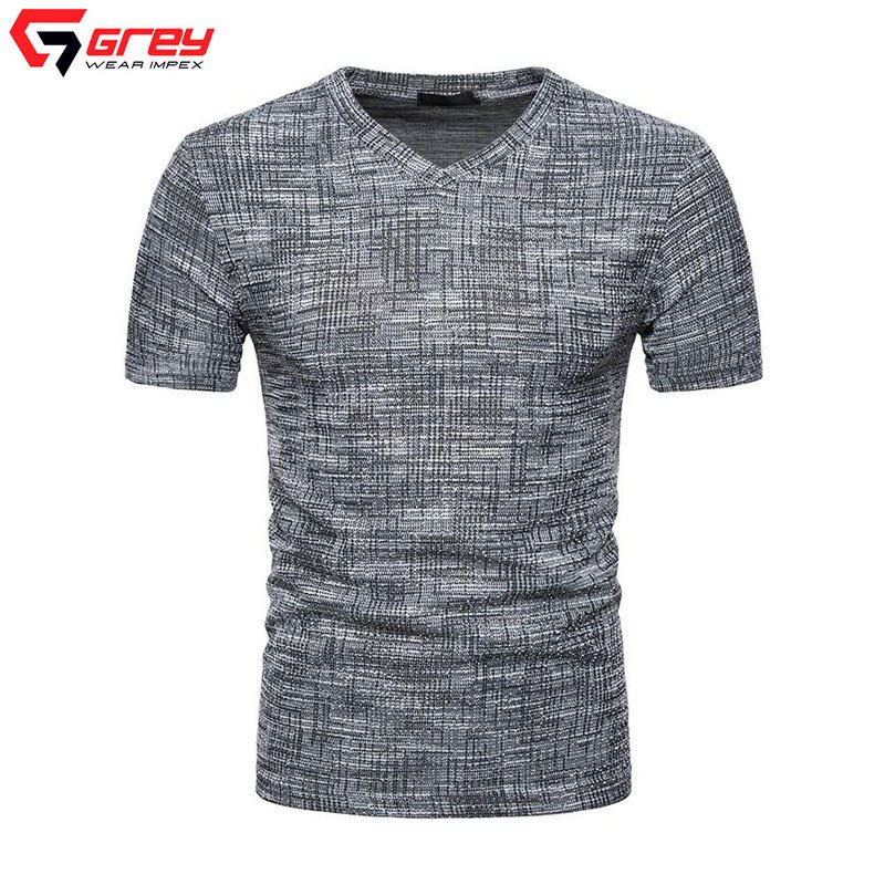 Hip Hop 2022 Brand New Men's t shirts Short Sleeve V-Neck Solid Color Men T-Shirt Casual V Collar Man Top Tees For Male