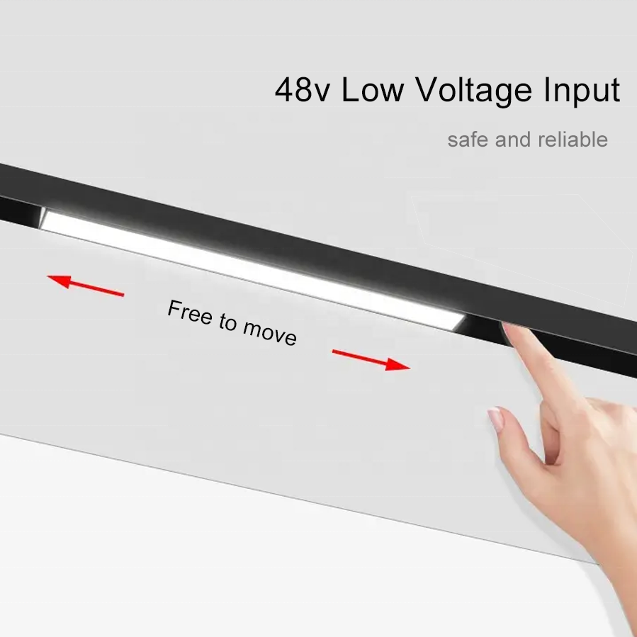 Smart track magnetic lamp 48v 25w 30w dali flush mounted embedded suspension eclairag rail plafond led magnet rail light