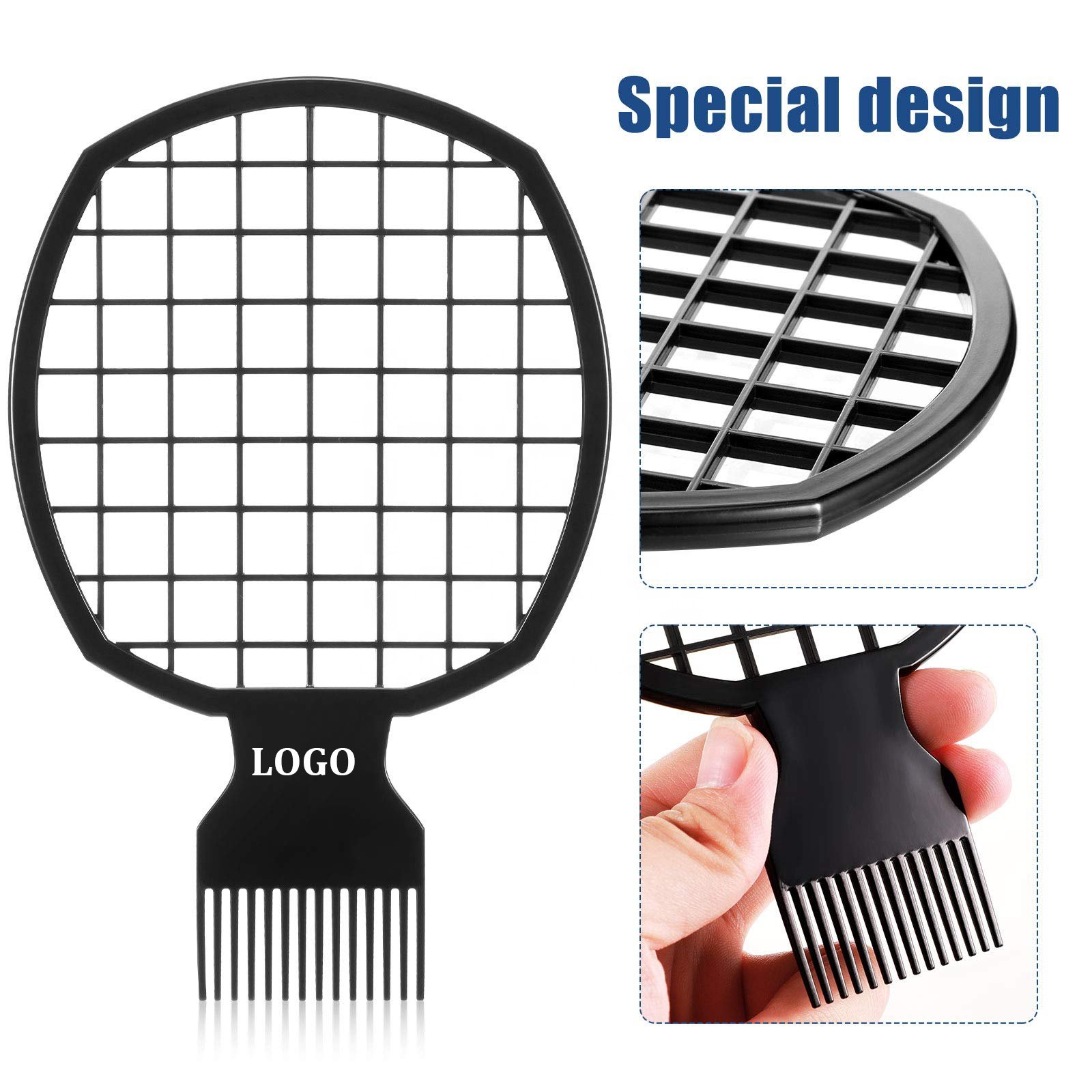 HEYAMO Productos Para El Cabello Barbe Barber Tools African Curling Combs For Women Peigne Afro Black Hair Coils Tail Twist Comb
