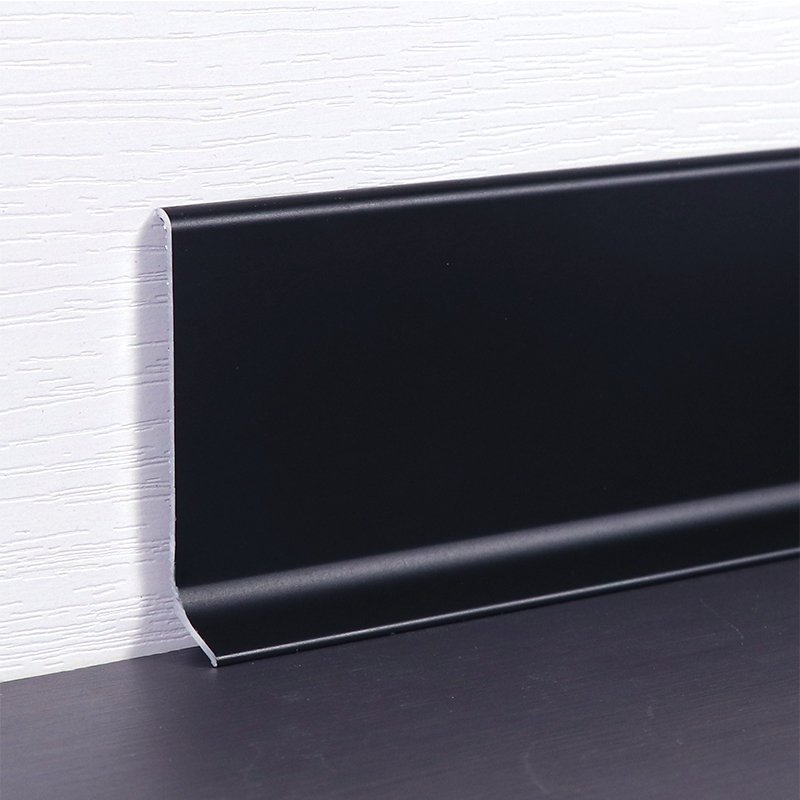 Self-adhesive Aluminum Skirting Profile 60mm Wall Protector Base Curved Metal Coved Skirting Board Baseboard