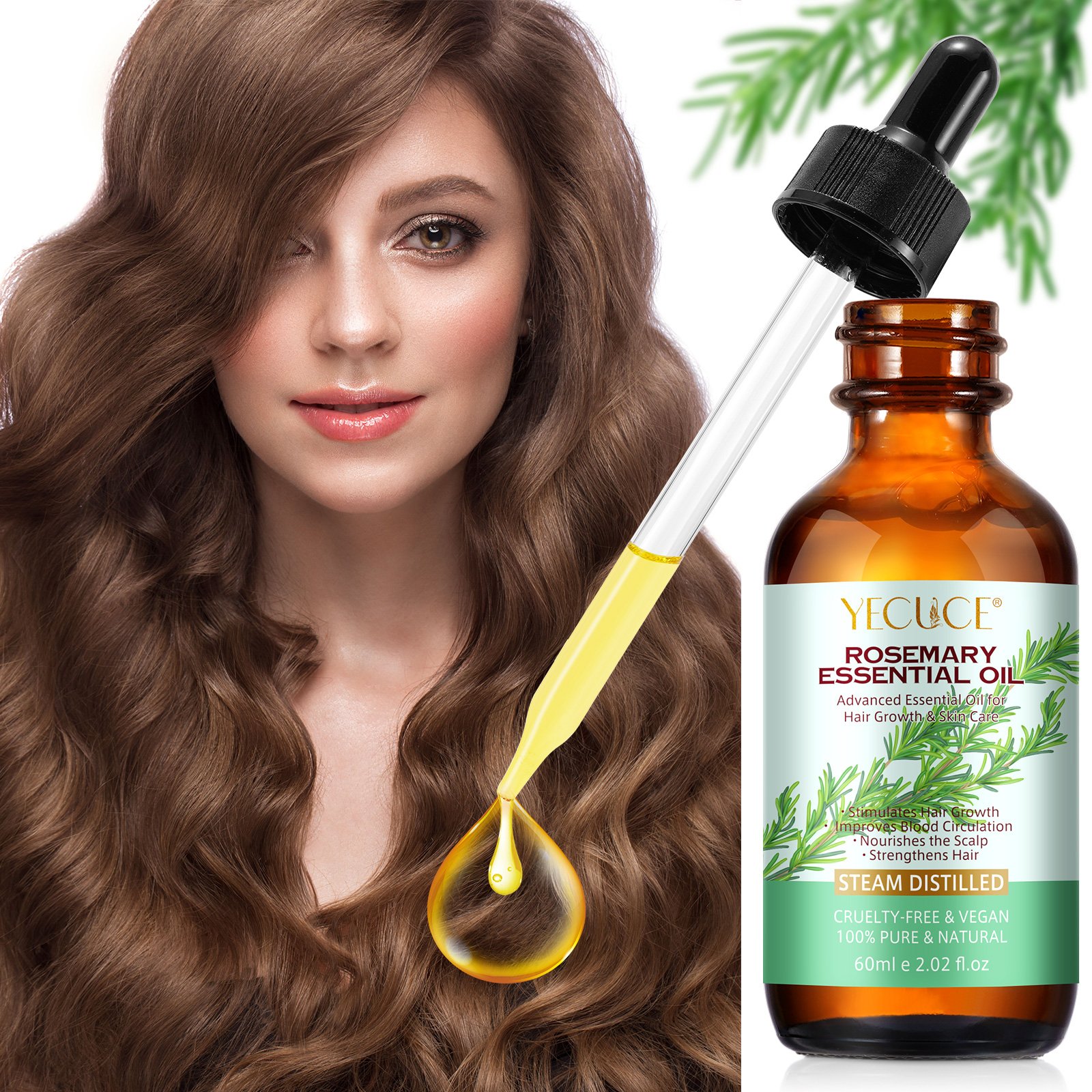 Yecuce Essential Oils Dry Scalp Treatment Aceite Para El Cabello Hair Care Thickening Products Black Castor Oil For Women