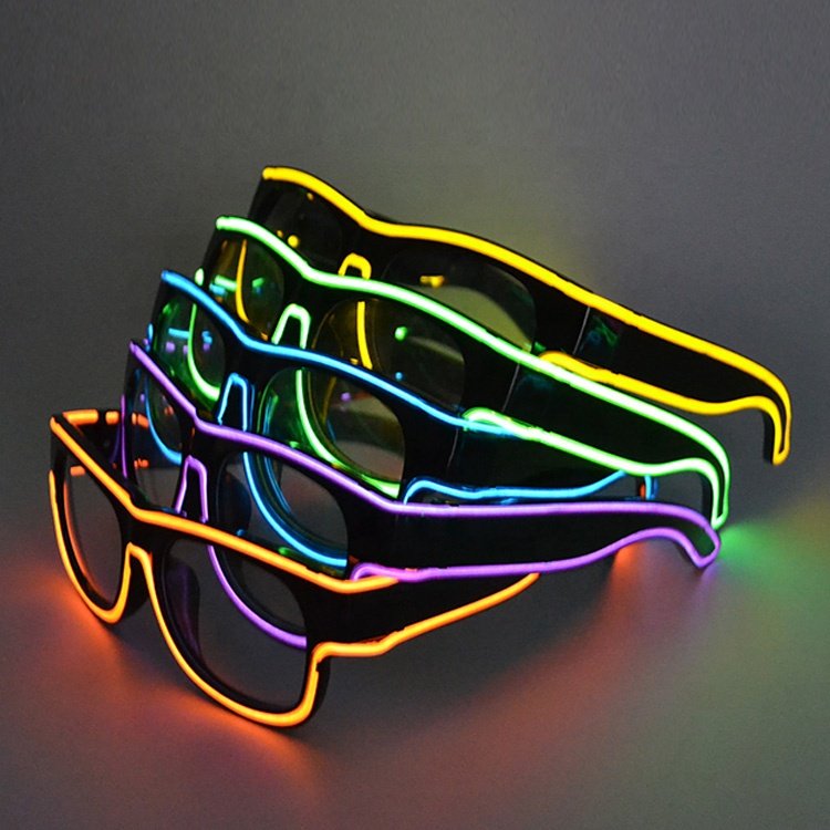 LINLI USB Rechargeable EL Wire LED Glasses Light Up Glasses LED Flashing Glasses