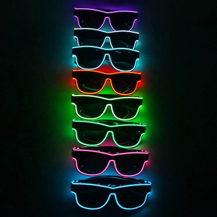 LINLI USB Rechargeable EL Wire LED Glasses Light Up Glasses LED Flashing Glasses