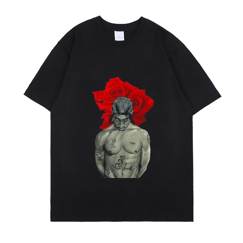 Handsome Loose Customized Products Polyester Top Quality Oversize hip hop t shirt O-neck T-shirt With Professional Manufacturer
