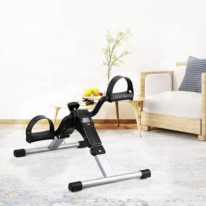 Mini Exercise Bike Portable Pedal Exerciser Fitness Leg Arm Training Adjustable Resistance with LCD for Adult