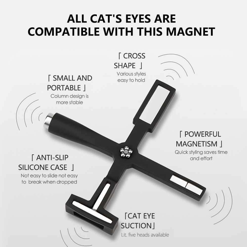 Chaory Long Strong Magnetic Stick 3D Cat Eyes Effect Strong Magnet 5 in 1 Multi Functional Cat Eye Magnet DIY Nail Tools