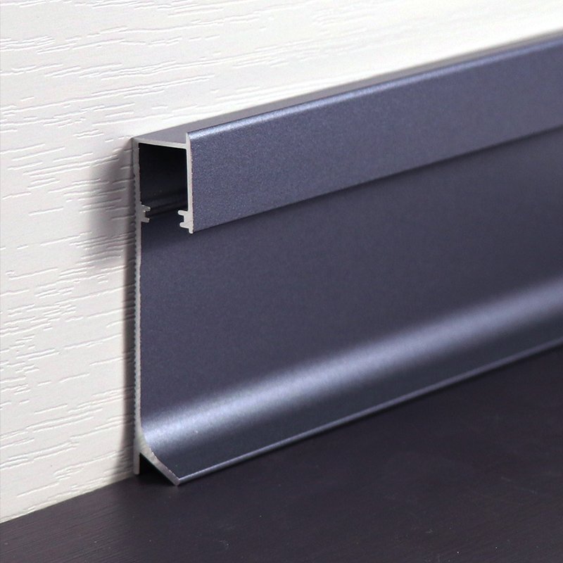Allzet Production Factory 60mm LED Skirting Lighting Flooring Aluminum Baseboard Led Bar Strip Light Skirting Board Profile