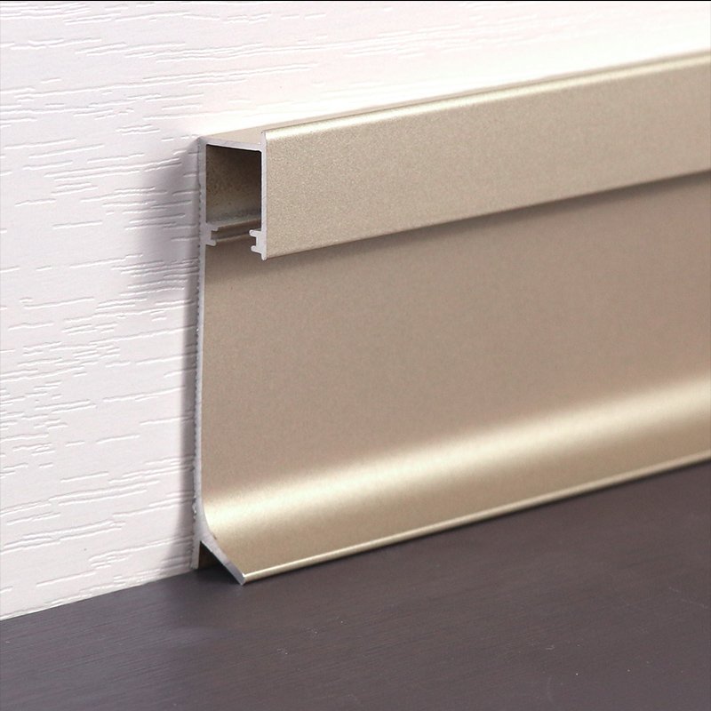 Allzet Production Factory 60mm LED Skirting Lighting Flooring Aluminum Baseboard Led Bar Strip Light Skirting Board Profile