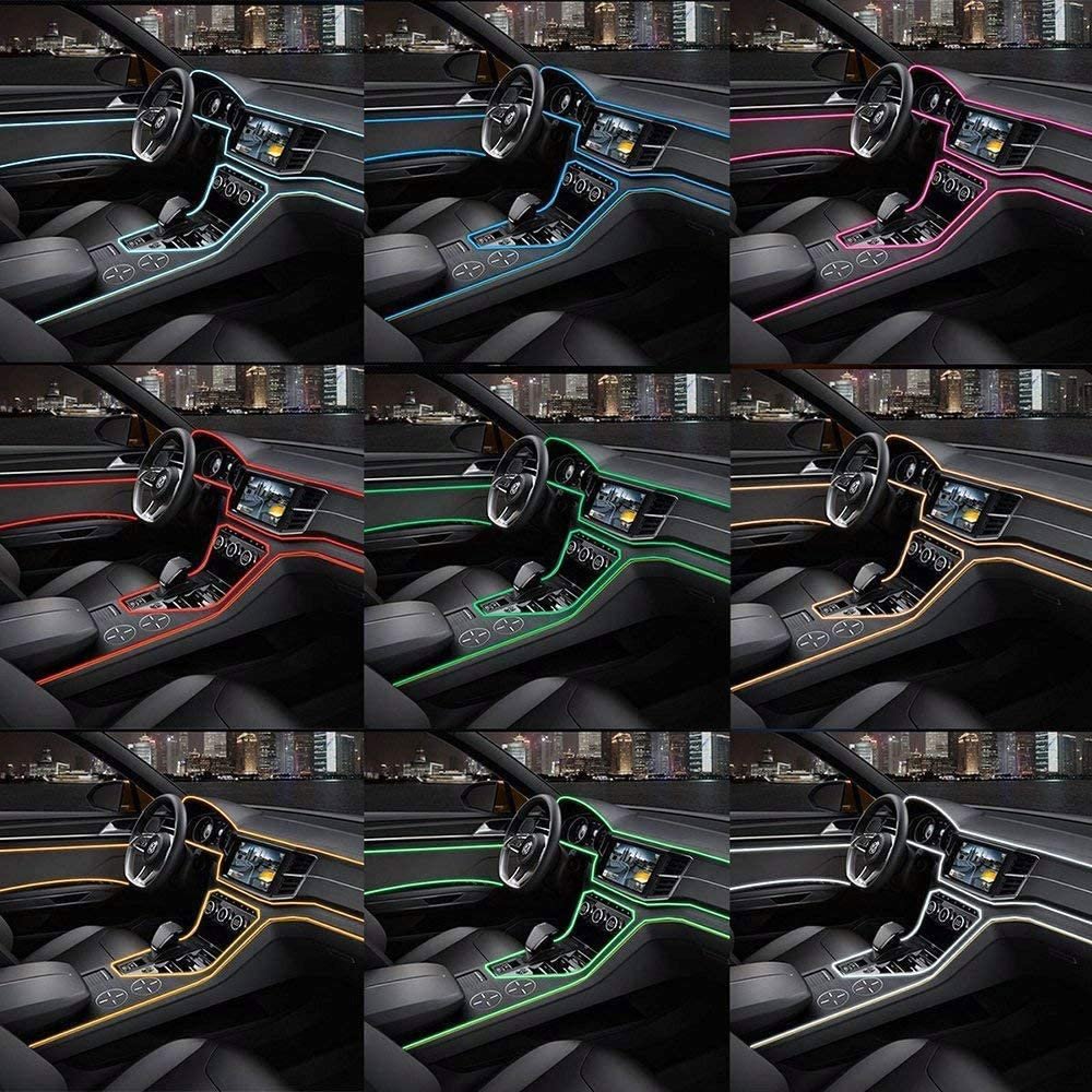 6M EL Cold Line Flexible Car Lights Interior Decoration Moulding Trim Strips Atmosphere Lamp Car Door Interior Ambient Light