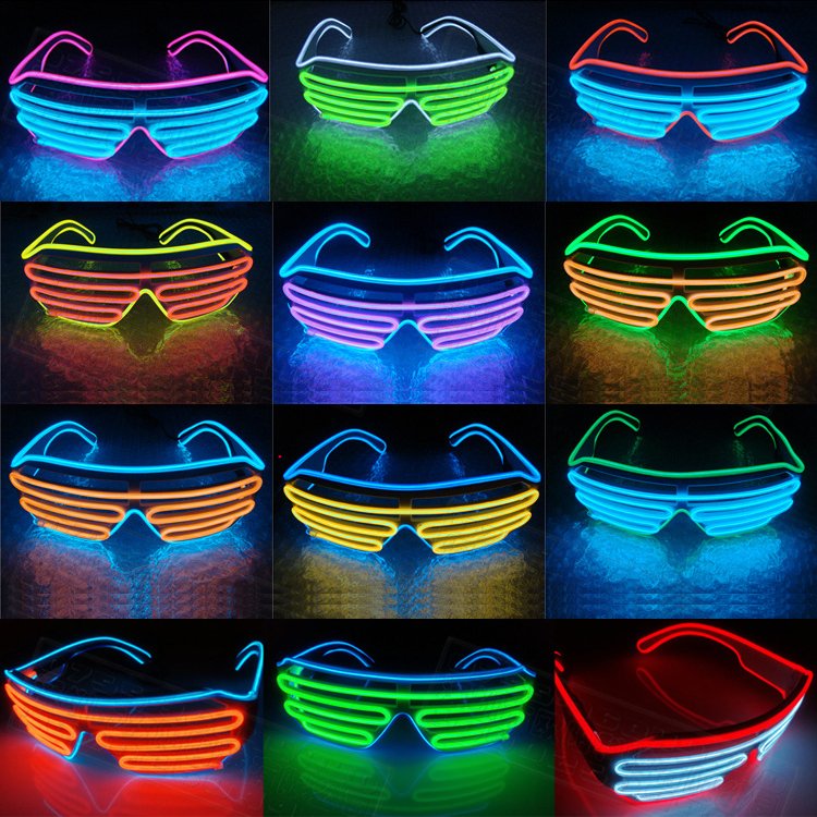 EL Wire Glowing Eyewear Replaceable Battery LED Light Up Rave Party Glasses For Kids Valentine's Day Easter Party Favors