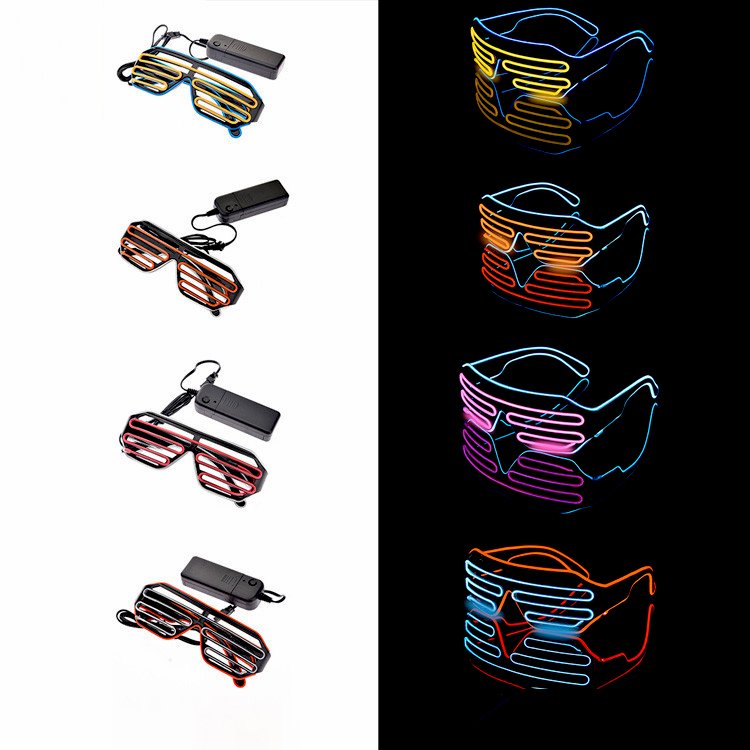 EL Wire Glowing Eyewear Replaceable Battery LED Light Up Rave Party Glasses For Kids Valentine's Day Easter Party Favors